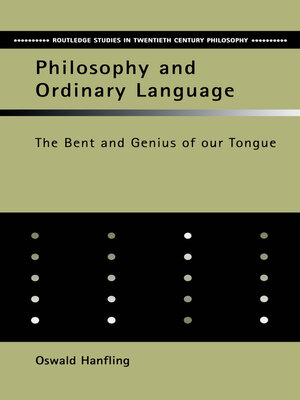 cover image of Philosophy and Ordinary Language